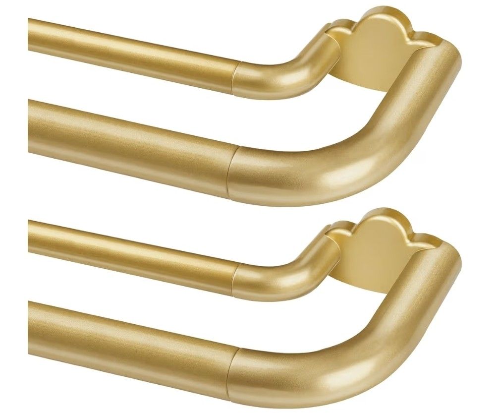 Double Curtain Rods 2 Pack 32 to 58 Inches, HOTOZON Blackout Double Curtain Rods for Windows 20 to 54 Inches (1.6-4.5 ft), 6/8 Inches Wrap Around Room