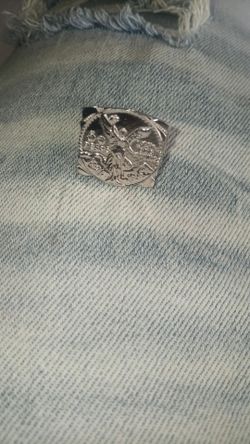 Silver centenario nugget ring size 9