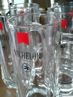 5 Heavy Michelob Mugs
