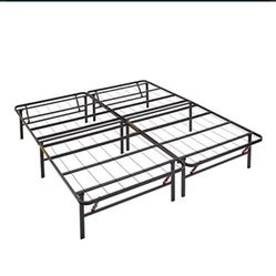 Amazon Basics Foldable Metal Platform Bed Frame with Tool Free Setup, 14 Inches High, Queen, Black