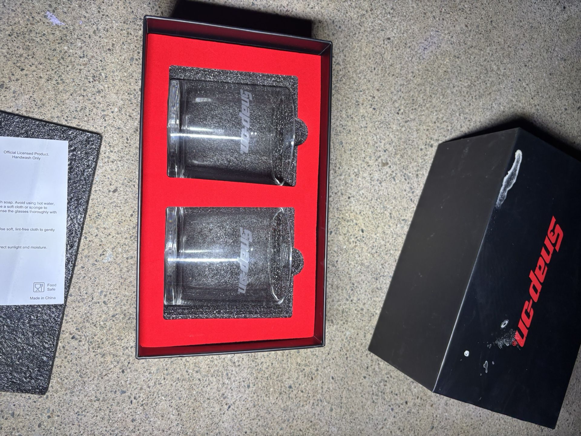 Snap-on whiskey glasses