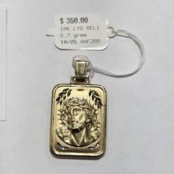 Double Sided Religious Pendant. 10K 