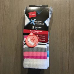 HANES X-TEMP 4 PAIR CREW SOCKS