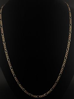 14K Gold Tri-colored Figaro Chain Necklace