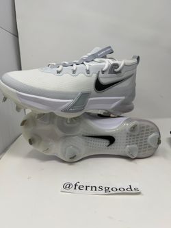 Nike Force Zoom Trout 9 Elite Metal Baseball Cleat Men Size 10.5 White FB2906-100