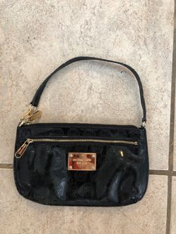 Michael Kors black patent wristlet