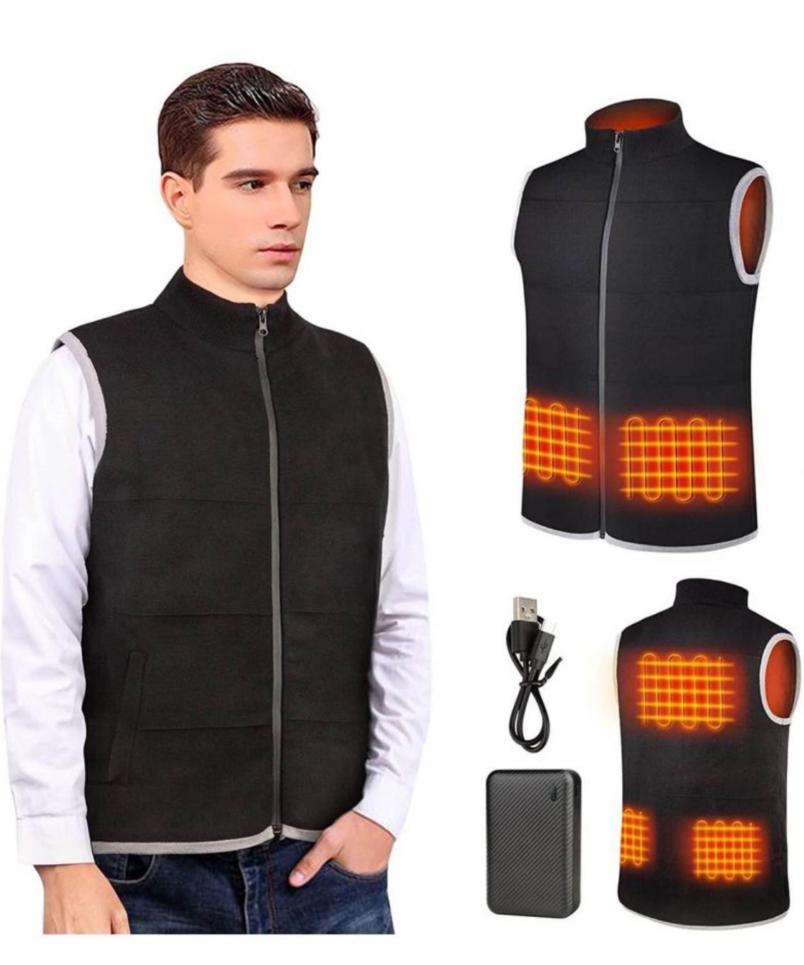 Heated Vest for Men and Women Electric Rechargeable Washable Winter Warmth Outdoor Wear Inside and Outside with Battery Pack