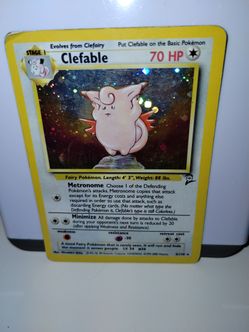 Vintage Pokemon Card - Clefable Base Set 2 5/130 Holo Rare 2000 *Bent