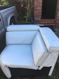 Genuine Leather Corner Couch White No Tears  