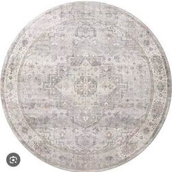 Round Area Rug Loloi Heidi Collection Dove/Blush 7'-6" x 7'-6"series 