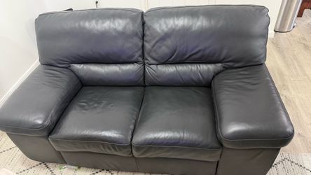 Black Leather two Loveseat