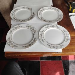 Empress China Golden Silhouette Pattern Bread And Butter Plate Set Of 4  6.5"