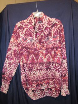 Red Long Sleeve Sheer Tunic 