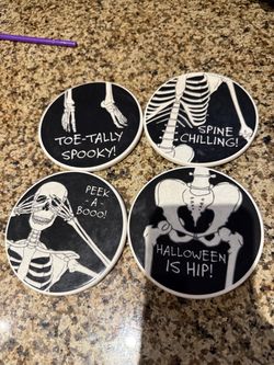 Halloween Funny Skeleton Coasters