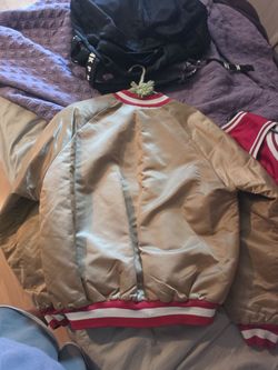 Vintage chalk line san Francisco 49ers signed satin bomber jacket