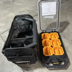 TOUGHBUILT Large Black Polyester 16-in W x 11.02-in D x 13.78-in L Tool tote