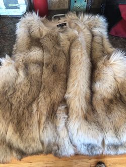 Top shop faux fur vest size 10
