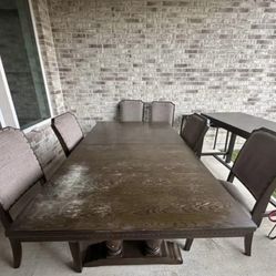 MUST PICK UP Elegant Brown Dining Table Set with 6 Chairs. SERIOUS OFFERS ONLY