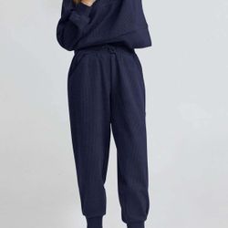 2 Piece Sweatsuits Set Long Sleeve Half Zip Pullover Sweatshirt Joggers Sweatpants  R40 Large