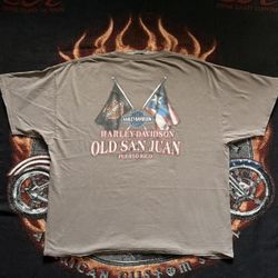 Brown Harley Davidson Old San Juan Puerto Rico flag shirt #biker