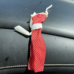 Vintage Barbie Red Polka Dot Dress with White Sash and Halter Ties doll not included 