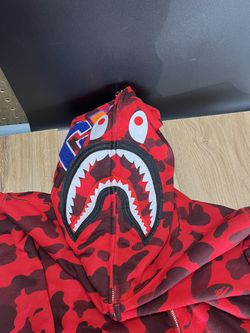 Bape Shark Hoodie Red Camo
