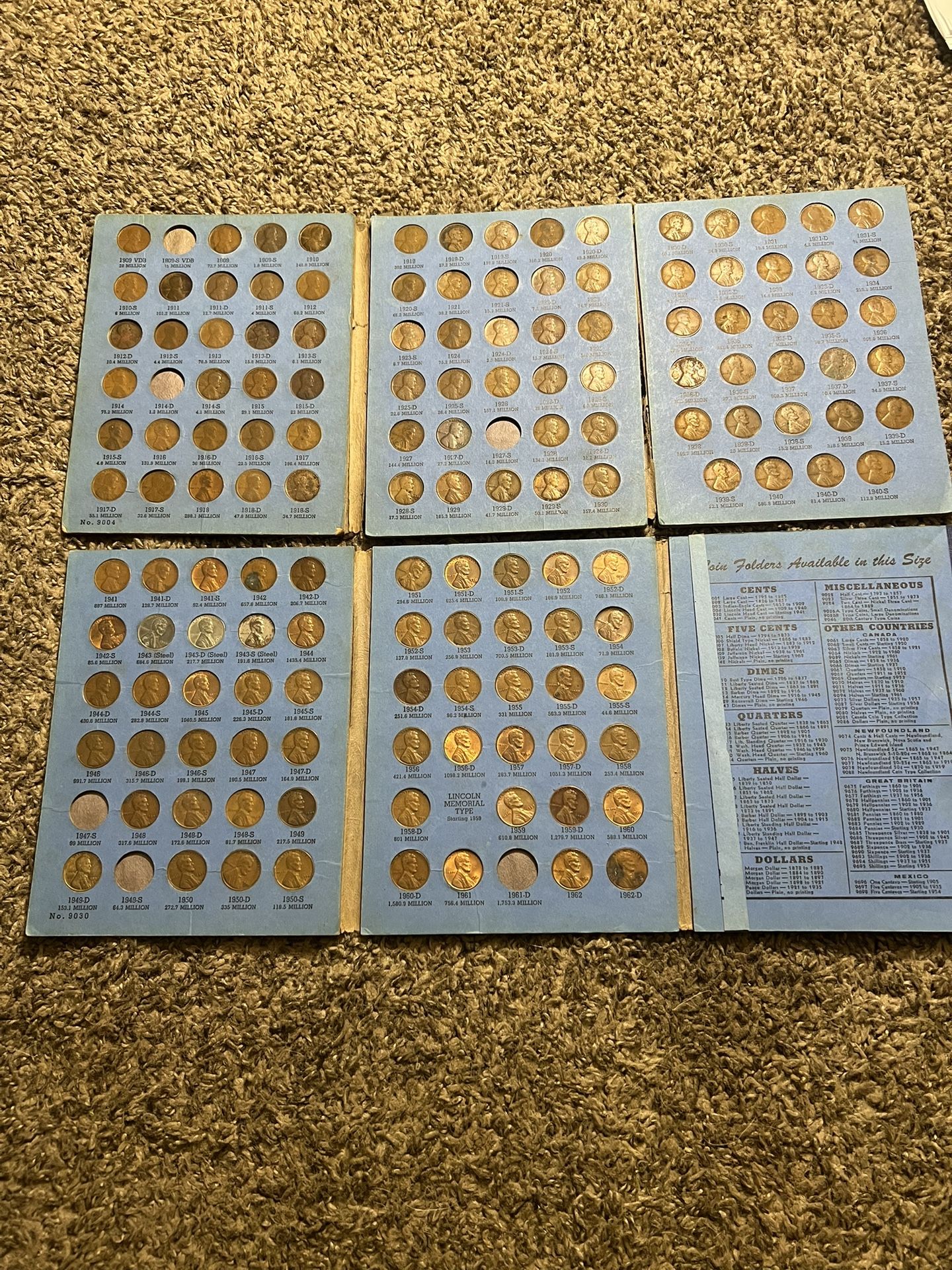 1909 To 1962 Penny Set