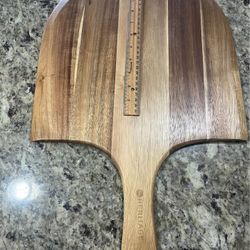 Heritage Acacia Wood Pizza Peel - 22x14 inch Large Wooden Paddle Board with Handle for Easy Use -