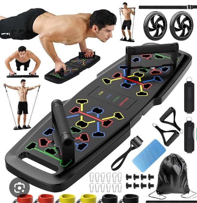 Push Up Board And Ez Curl Bar