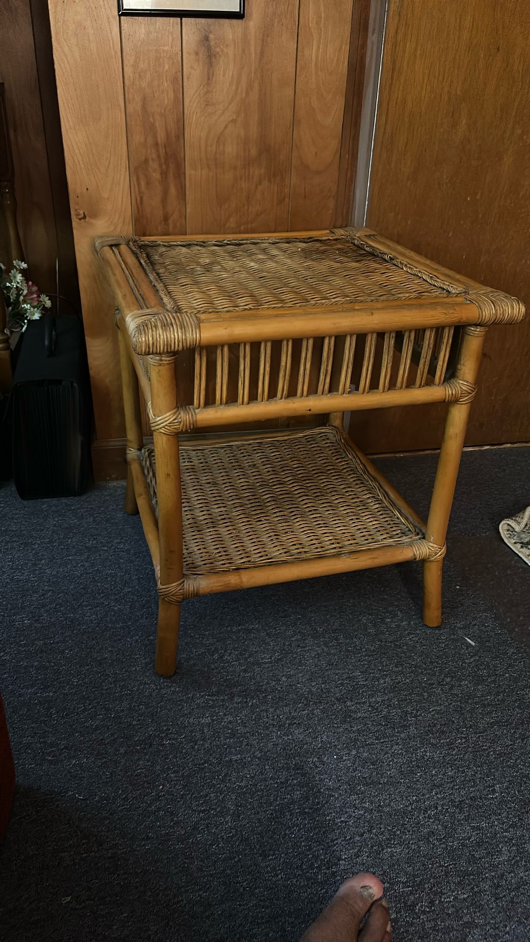 Moving Sale, slightly worn, strong, wicker end table
