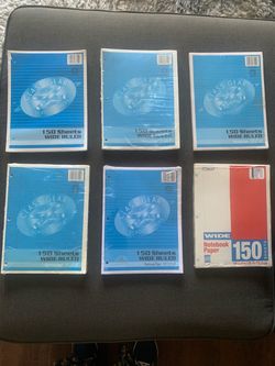 CLASS GEAR Norcom (5 Packs) & Mead (1) Wide Ruled Filler Paper Paper 150 Sheets NWT