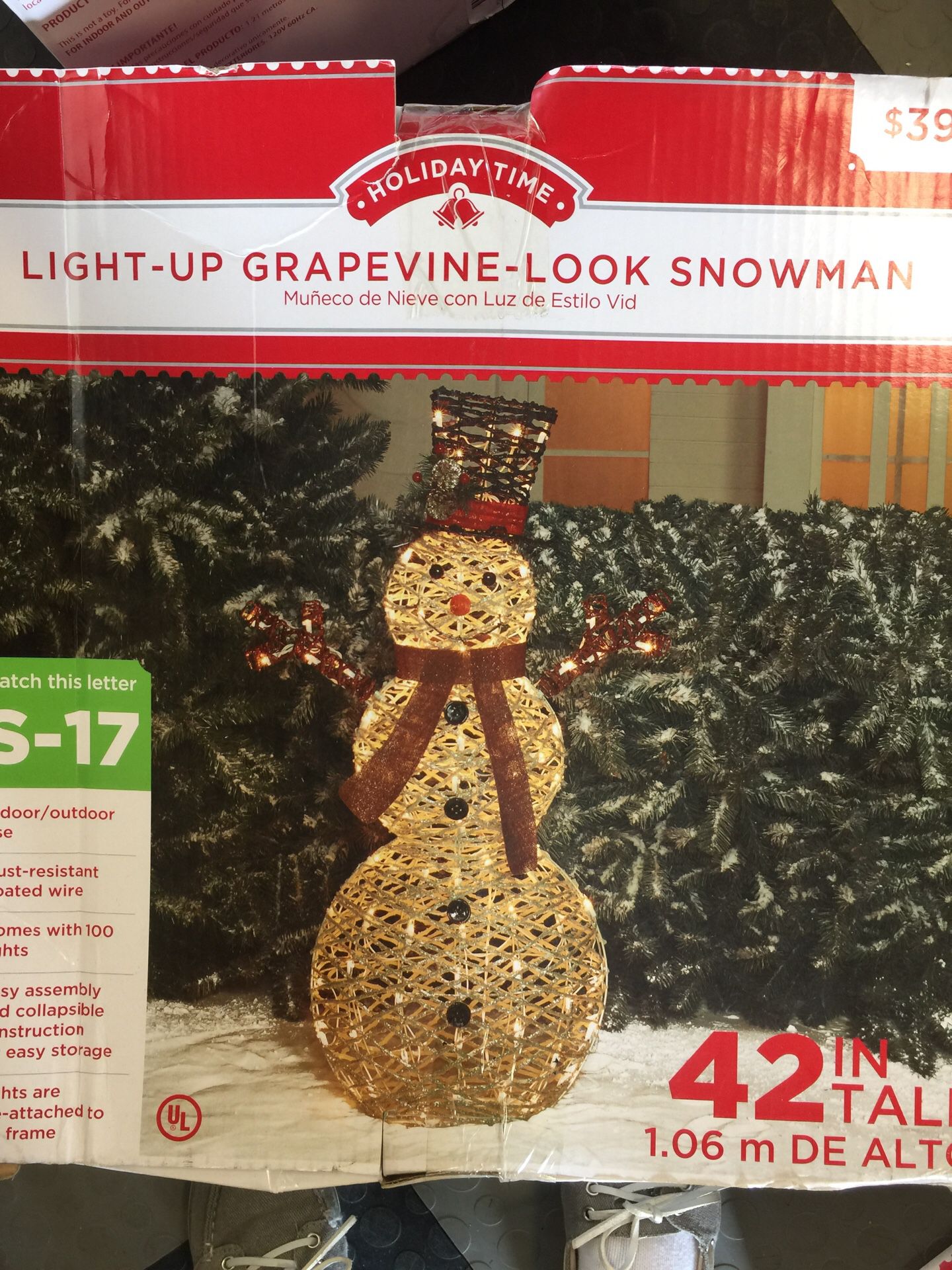 42” lighted snowman christmas yard decoration