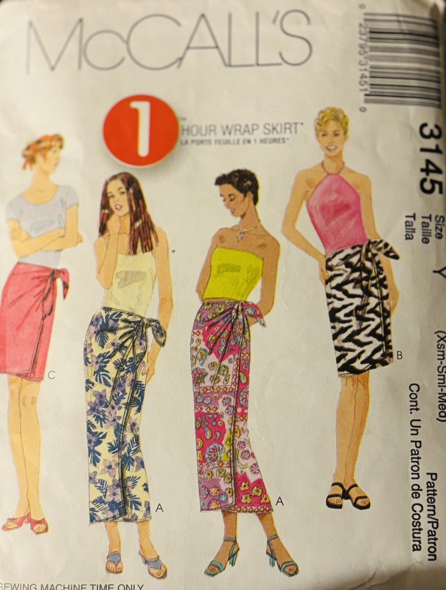 Vintage Wrap Skirt Sewing Pattern McCall’s 3145