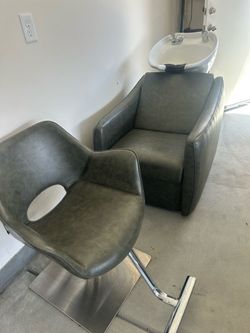 Matching Stylist Chair And Shampoo Bowl