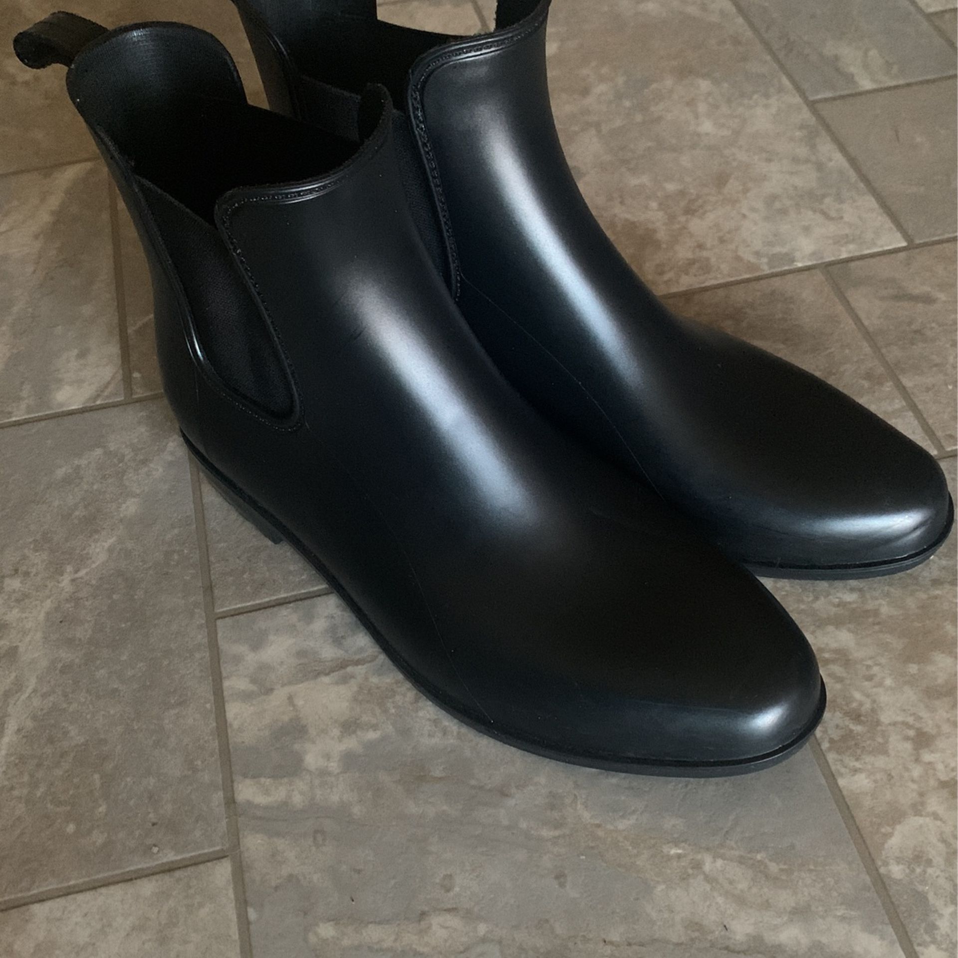 New Black Leather Boots $15