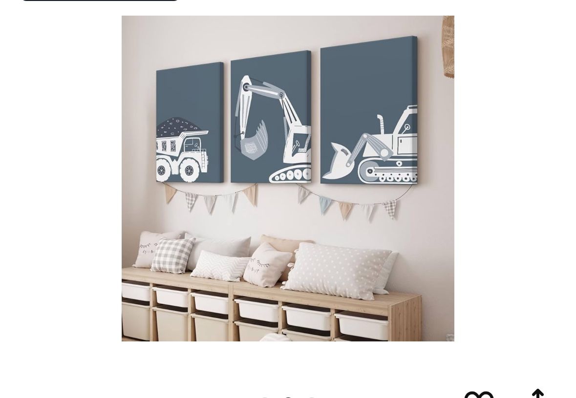 Kids Playroom Artwork for Bedroom 12x16x3 Inch Wrapped Canvas