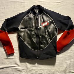 SLIPPERY LARGE WETSUIT JACKET BLACK RED