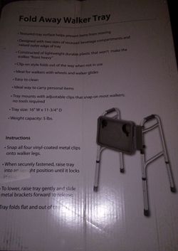 Foldable walker tray.