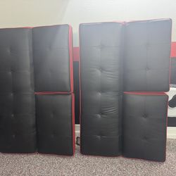 2 futons with speakers black and red from American furniture warehouse