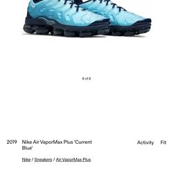 NIKE AIR VAPORMAX PLUS CURRENT BLUE 
USED
SIZE 11.5