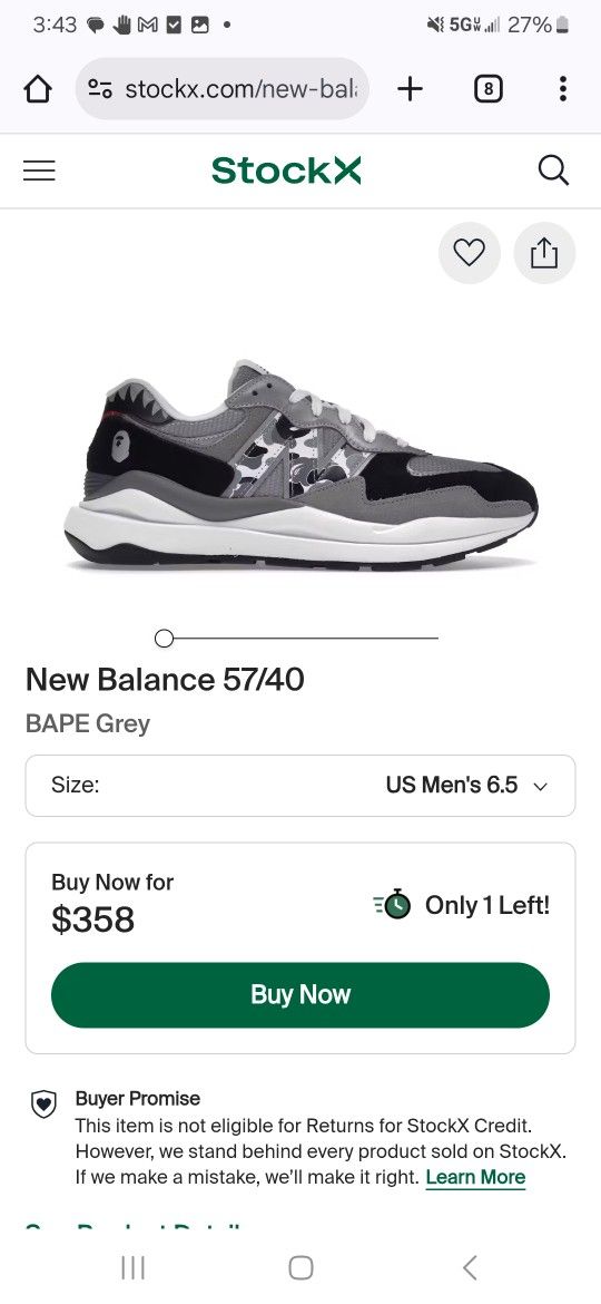 Bape New Balance 57/40