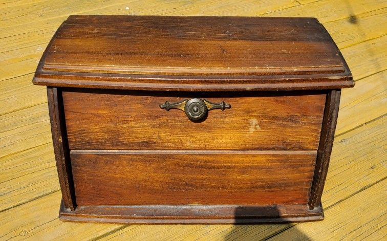 Mid century pine wood bread box