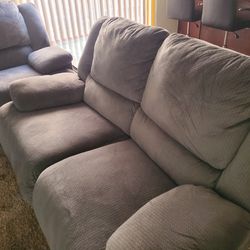 Ashley's Furniture Gray Couch Set