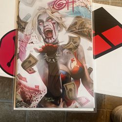 Harley Quinn zombie signed by Greg Horn