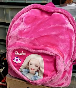 Barbie Back Pack Fuzzy Pink Faux Fur NEW
