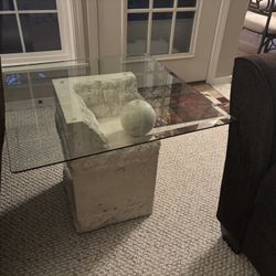 Glass Top End Table