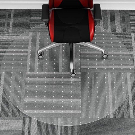 WASJOYE Office Chair Mat for Carpet, 36" Round Clear