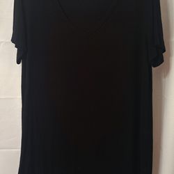 A.gain Black Boutique Style Tunic Top Size Large 