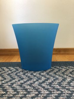 Oval blue indoor waste basket