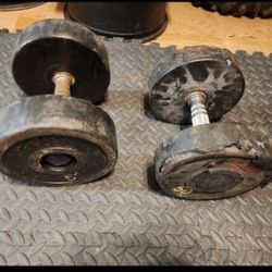 50lb Dumbbells Gym Weights Worn Still Work